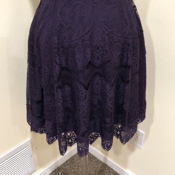 ModCloth BB Dakota Dress Size 6 Dark Purple Eyelash Lace - Picture 4 of 11